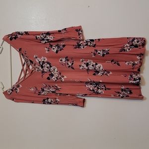 Women's Rue21 3/4 Sleeve Medium Floral Print Dress